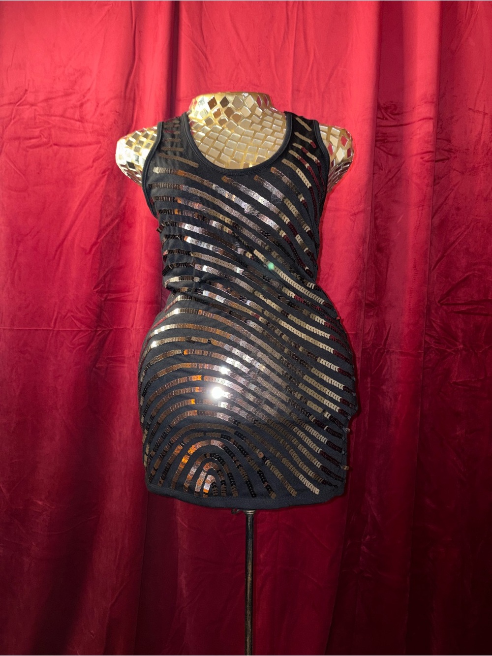 Arden B Black Tank Top with Sequin Accents - Picture 2 of 4